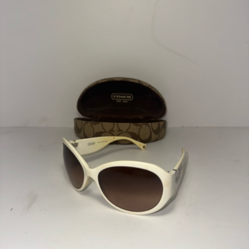 Coach White and Brown Sunglasses Classic Accessories